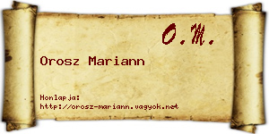 Orosz Mariann névjegykártya