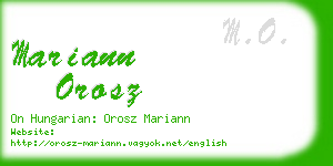 mariann orosz business card